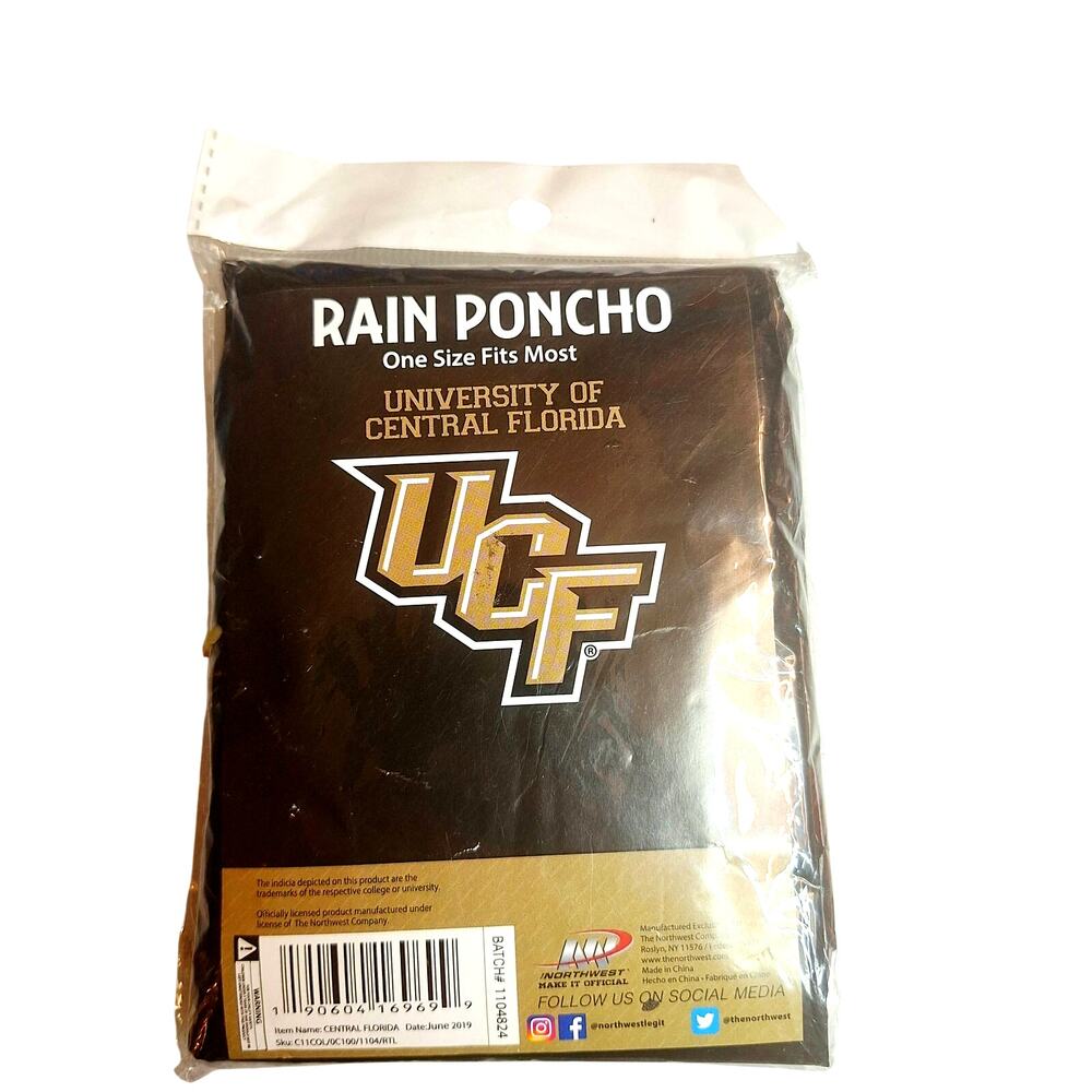 UCF Knights Hooded Poncho NCAA Licensed Knights Football New
